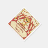 Oude circus verjaardagsfeestje servet (Hoek)