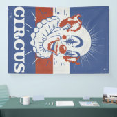 Oude circusaankondiging spandoek (Beurs)