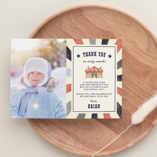 Oude circusfoto bedankkaart