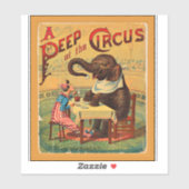Oude Circusposter: Circusolifant Sticker (Vel)