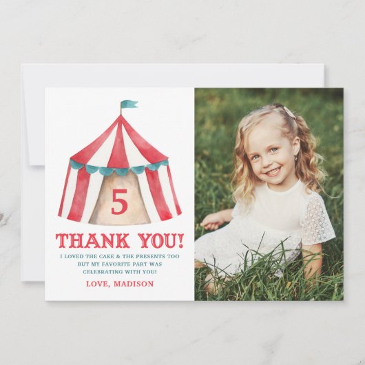 Oude Circustent Foto Verjaardag Bedankt (Voorkant)