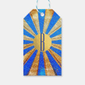 Oude Cirque Carnaval Koningsblauwe Goud Folie Fees Cadeaulabel (Achterkant)