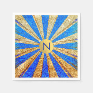 Oude Cirque Kermis Koninklijk Blauwe Gouden Folie Servetten