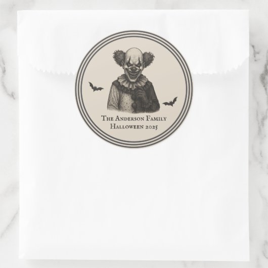 Oude Cirque | Thema Halloween Spoken Kermis Ronde Sticker (Tas)