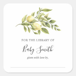 Oude Citroen Baby Shower Boekplaat Vierkante Sticker