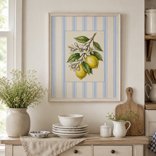 Oude citroen botanische poster
