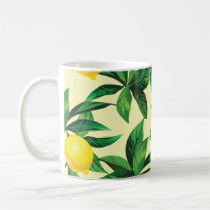Oude citroen, decoratief naadloos patroon koffiemok