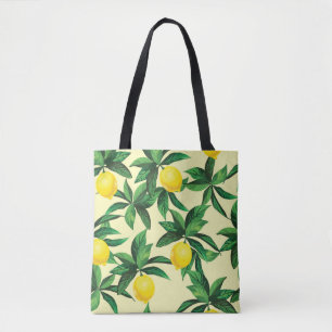 Oude citroen, decoratief naadloos patroon tote bag