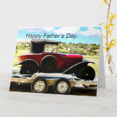 Oude citroenauto op een aanhangwagen in Frankrijk Kaart (Gele Bloem)