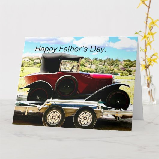 Oude citroenauto op een aanhangwagen in Frankrijk Kaart (Gele Bloem)