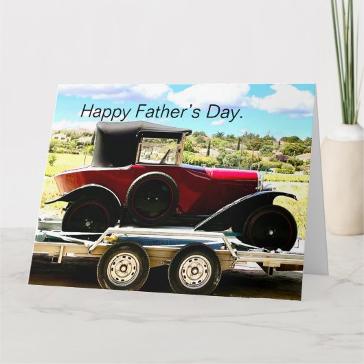 Oude citroenauto op een aanhangwagen in Frankrijk Kaart (Voorkant)