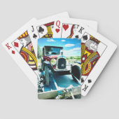 Oude citroenauto op een aanhangwagen in Frankrijk Pokerkaarten (Achterkant)