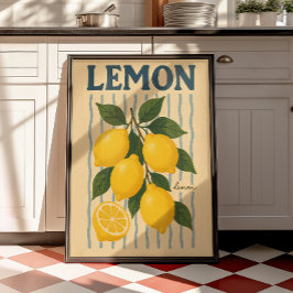 Oude citroens keuken mediterraan muurprint poster