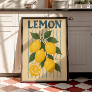 Oude citroens keuken mediterraan muurprint  poster