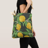 Oude citroentropische patroon tote bag (Dichtbij)