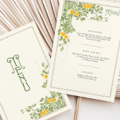 Oude Citrus Art Nouveau Trouw Menukaart Kaart