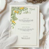 Oude Citrus Art Nouveau Trouw Menukaart Kaart