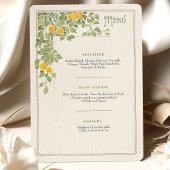 Oude Citrus Art Nouveau Trouw Menukaart Kaart