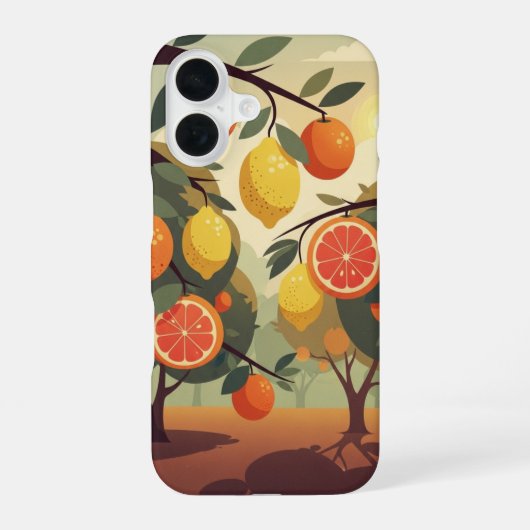 Oude citrusboomgaard iPhone 16 hoesje (Achterkant)