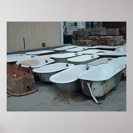 Oude Claw Foot Bath Tubs Poster (Voorkant)