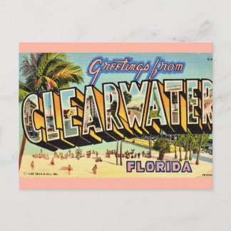 Oude Clearwater Florida Briefkaart