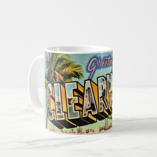 Oude Clearwater Florida Koffiemok (Voorkant links)