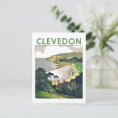 Oude Clevedon Reisposter Briefkaart (Staand voorkant)