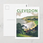 Oude Clevedon Reisposter Briefkaart (Voorkant / Achterkant)