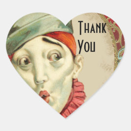 Oude Clown Bedankt Hart Sticker
