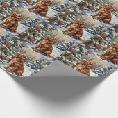 Oude Cocker Spaniel en Kardinalen Kerstmis Cadeaupapier (Hoek)