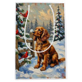 Oude Cocker Spaniel en Kardinalen Kerstmis Medium Cadeauzakje (Voorkant)