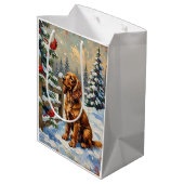 Oude Cocker Spaniel en Kardinalen Kerstmis Medium Cadeauzakje (Achterkant Gekanteld)