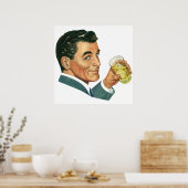 Oude Cocktails Dranken, Man Drinkt Dranken Poster (Keuken)