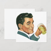 Oude cocktails drankjes, man drankjes uitnodiging (Voorkant / Achterkant)