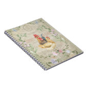 Oude collage – hanen en bloemen notitieboek (Rechterzijde)