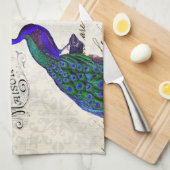 Oude Collage met Pauwstaartmotief Theedoek (Quarter Fold)