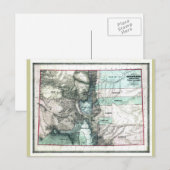 Oude Colorado-kaart 1862 Briefkaart (Voorkant / Achterkant)