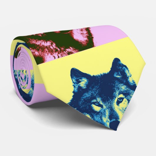 Oude Comic Dot Style Pop Art Wolf Stropdassen (Opgerold)