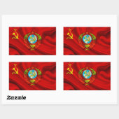 Oude communistische USSR vlag stof Rechthoekige Sticker (Vel)