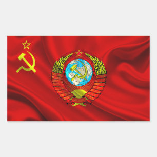 Oude communistische USSR vlag stof Rechthoekige Sticker