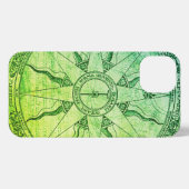 Oude Compass Roos Green iPhone Case Hoesje (Achterkant horizontaal)