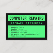 Oude computerscherm groen en zwart visitekaartje (Voorkant)