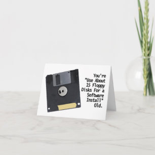 Oude computertechnologie Floppy Disk Verjaardag Kaart