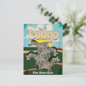 Oude Congolese reisposter. Briefkaart (Staand voorkant)