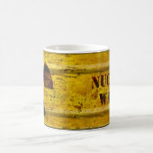 Oude container voor radioactief afval - koffiemok (Center)