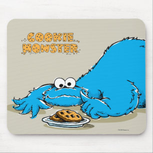 Oude Cookie Monster Bord met Koekjes Muismat