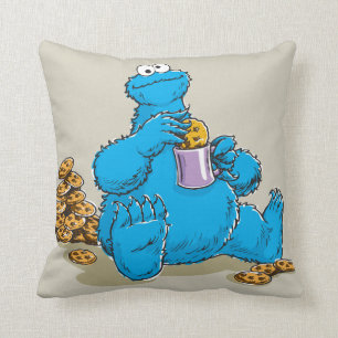 Oude Cookie Monster Eet Koekjes Kussen
