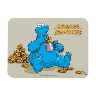 Oude Cookie Monster eet koekjes Magneet