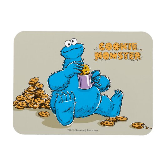 Oude Cookie Monster eet koekjes Magneet (Horizontaal)