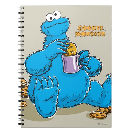 Oude Cookie Monster eet koekjes Notitieboek (Voorkant)